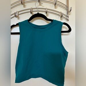 ZYIA Active Teal Crop Workout Top Size Large